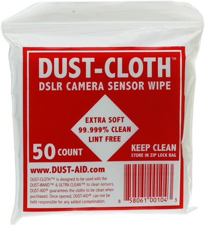 DUST-AID Dust Cloth 4-Inch x 4-Inch Sensor Wipe (Pack of 50)