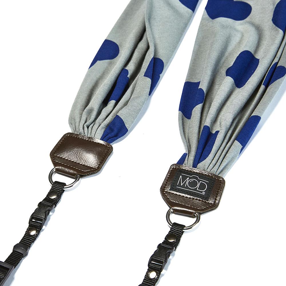 Mod Straps Camera Scarf Strap Grey with Blue Hearts